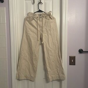 Beige wide leg pants size 2